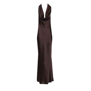 Norma Kamali - Draped Halter Dress - Brown - XS